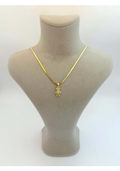 Teddy Bear Figürlü Çelik Kız Çocuk Kolyesi