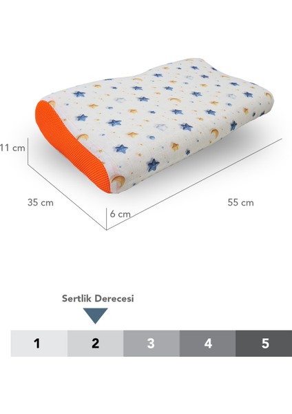 visco ortopedik çocuk yastığı,boyun destekli delikli hava kanallı visco yastık (yıldızlı) fırsatları