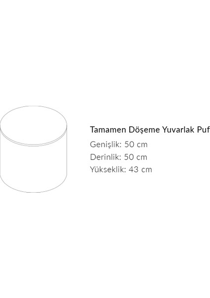 Tamamen Döşeme Yuvarlak Puf, Keten, 50 cm indirimleri
