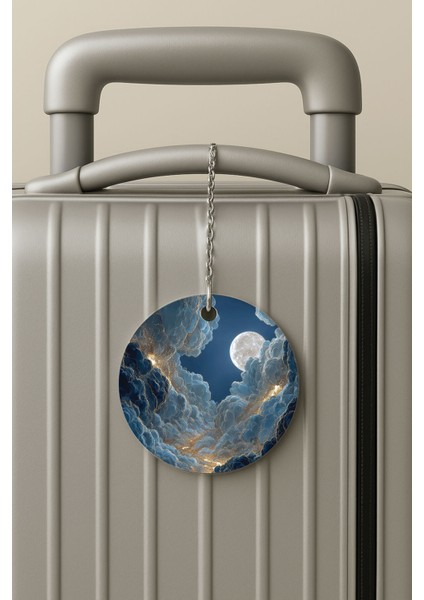 Pleksi Zincirli Bavul Etiketi Seyahat Tatil Için Tasarım Valiz Etiketi Gece Parlaklığı