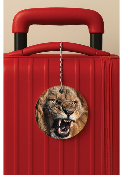 Desenli Baskılı Pleksi Zincir Aparatlı Bavul Etiketi Valiz Etiketi Av Peşinde