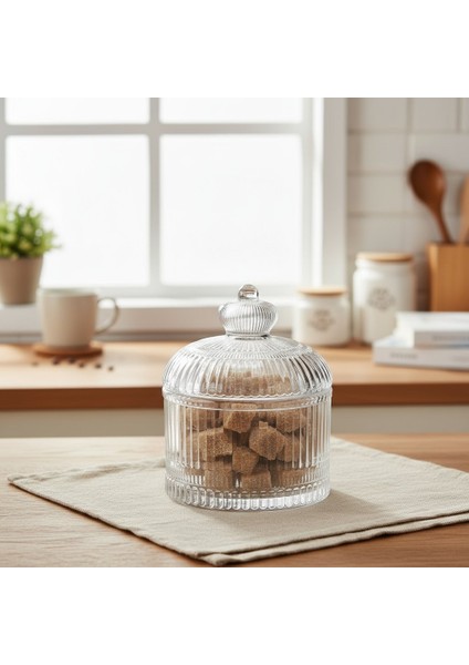 Lord Çizgi Desen Kapaklı Kristal Cam Şekerlik 11×9 cm fiyatları