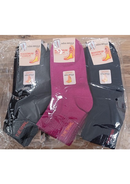 Kadın Termal Çok Renkli Kısa Çorap (12 Adet) modelleri