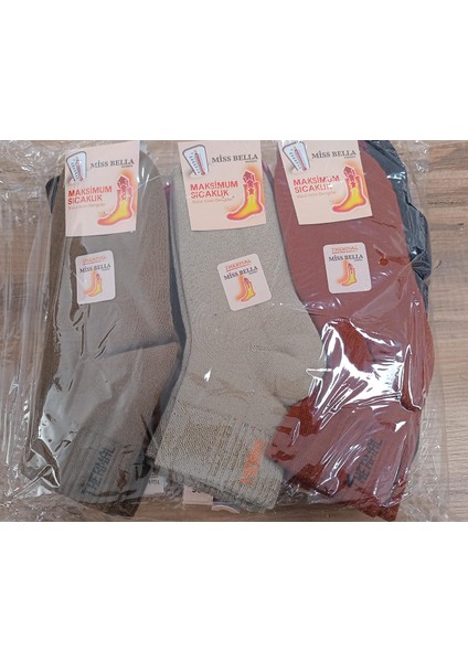 Kadın Termal Çok Renkli Kısa Çorap (12 Adet) fırsatları