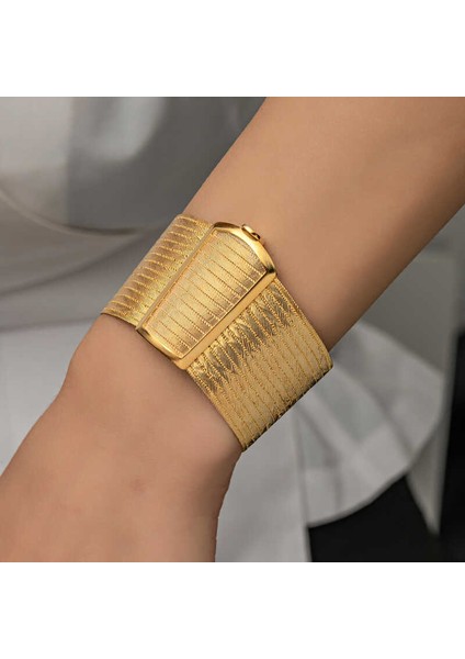 Gümüş Gold Trabzon Hasır Kadın Bileklik