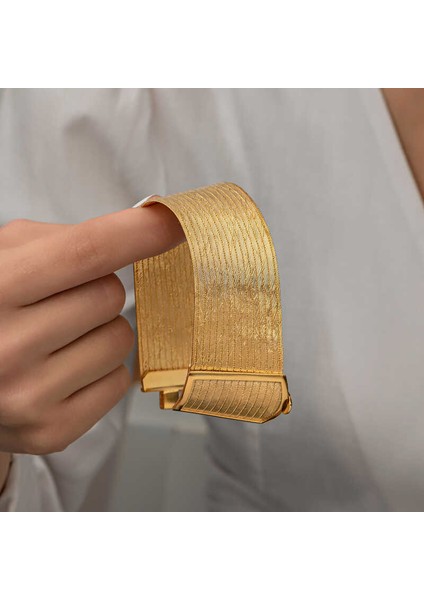 Gümüş Gold Trabzon Hasır Kadın Bileklik