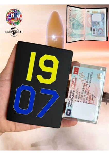 1907 Desenli Deri Pürüzsüz Yüzey Kılıfı Kabı Tüm Ülke Pasaportlarına Uygun