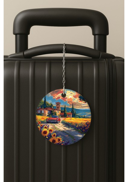 Köyüm Desenli Uv Baskılı Pleksi Bavul Etiketi Seyahat Tatil Valiz Etiketi