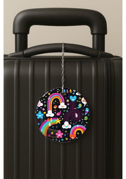 Raindrops Desenli Uv Baskılı Pleksi Bavul Etiketi Seyahat Tatil Valiz Etiketi