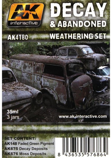 Ak 4180 3X35ML. Çürüme ve Pas Efekti, Enamel, Model Boyası Seti