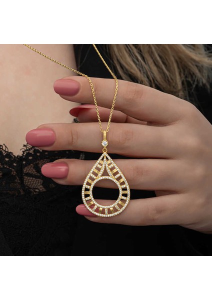 Gümüş Gold Kaplama Damla Çeyrek Takılabilen Kadın Kolye fiyatları