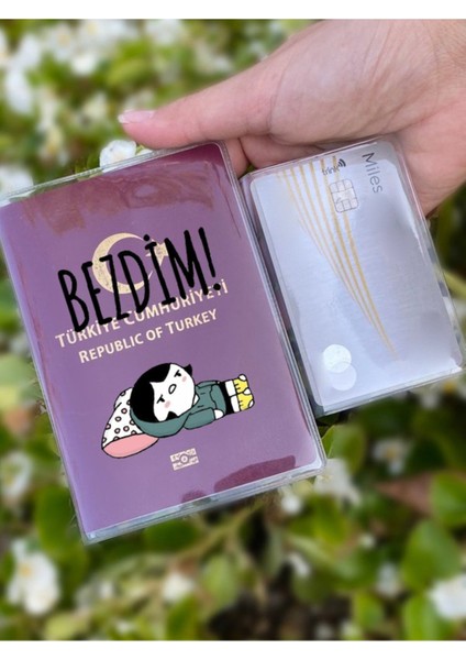 Bezdim Desenli Universal Şeffaf Pasaport Kılıfı Model Tüm Ülke Pasaportlarına Uygun