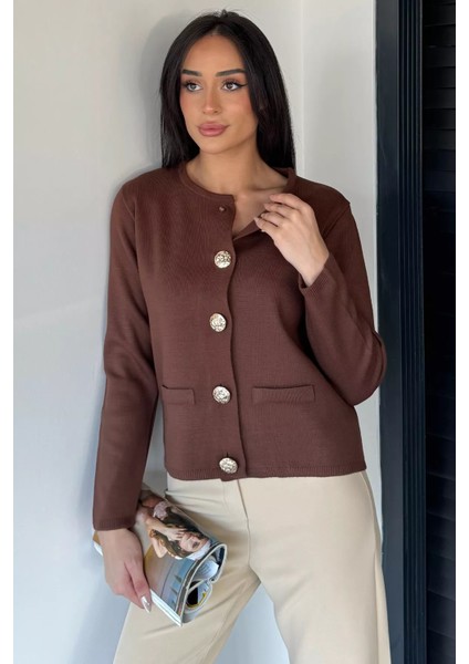 Kadın Düğme Detaylı Triko Ceket P-00018995 fiyatları
