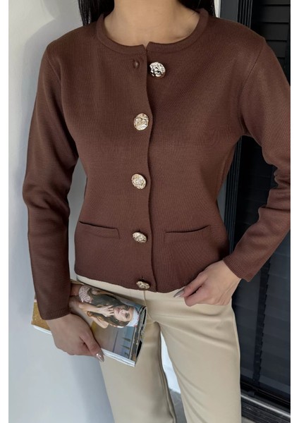 Kadın Düğme Detaylı Triko Ceket P-00018995 modelleri