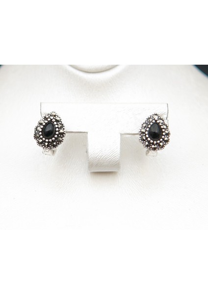 925 Ayar Gümüş Oltu Taşı Kadın Küpe SKÜ00035 fiyatları