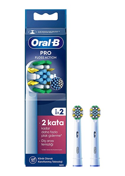 2 Adet -B Sarjlı Diş Fırçası Yedek Başlığı Floss Action 2'li
