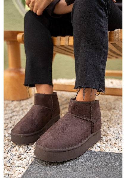 Caty Acı Kahve Süet Kalın Tabanlı Kürklü Bot fiyatları