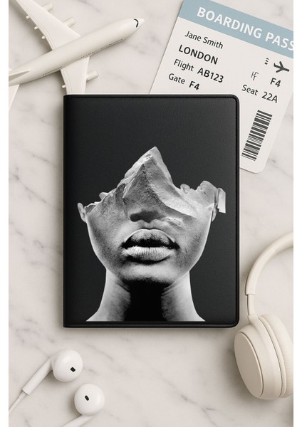 Tüm Ülke Pasaportları Için Siyah Vinleks Deri Pasaport Kılıfı Kabı Çoklu Pozlama