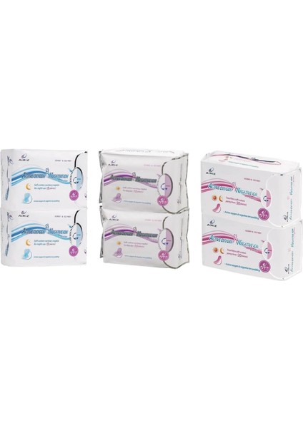 Airiz Gece_gündüz_günlük 3ü 1 Arada 6 Paket (Gece 8li, Gündüz 10LU, Günlük 30LU) 96 Adet fırsatları