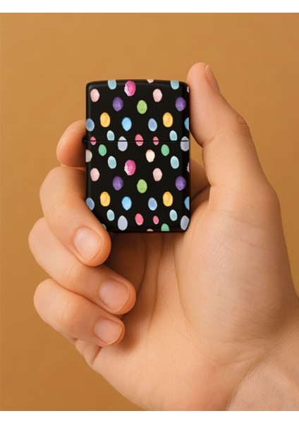 Özel Tasarım Şık ve Dayanıklı Uv Desenli Baskılı Benzinli Metal Çakmak Color Ball