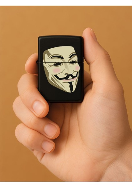 Özel Tasarım Şık ve Dayanıklı Uv Desenli Baskılı Benzinli Metal Çakmak 4099-VENDETTA