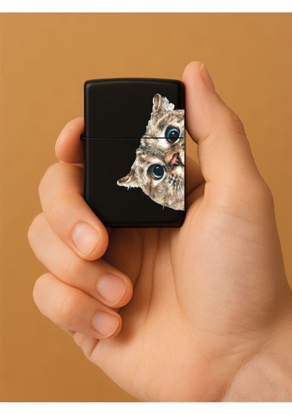 Özel Tasarım Şık ve Dayanıklı Uv Desenli Baskılı Benzinli Metal Çakmak Miyav