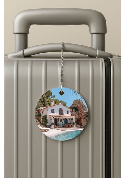 Pleksi Zincirli Bavul Etiketi Seyahat Tatil Için Tasarım Valiz Etiketi Bu Nasıl Ev