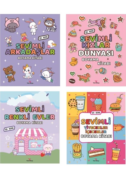 Yeti Sevimli Boyama Kitabı Seti (4 Kitap)