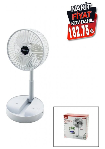 Masa Üstü Vantilatör USB Şarjlı Katlanır Fan=16.4cm - Uzayan AYAK=12.5-19CM 180 Derece Dönebilen Telefonluklu Bwfn-11 (5324) fiyatları