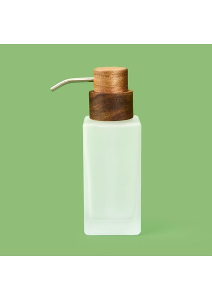 Bath Ahşap Detaylı 2'li Banyo Sıvı Sabunluk Seti - Beyaz / Kahverengi modelleri