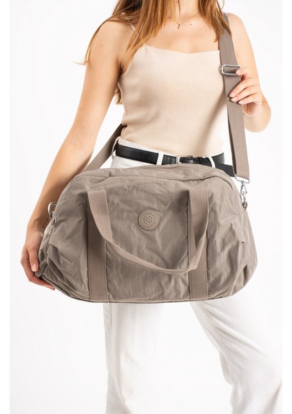 Sanmorris Büyük Boy Klinkır Kumaş Ayakkabı Koyma Cebi Bulunan Çapraz Askılı Spor ve Seyahat Çantası modelleri