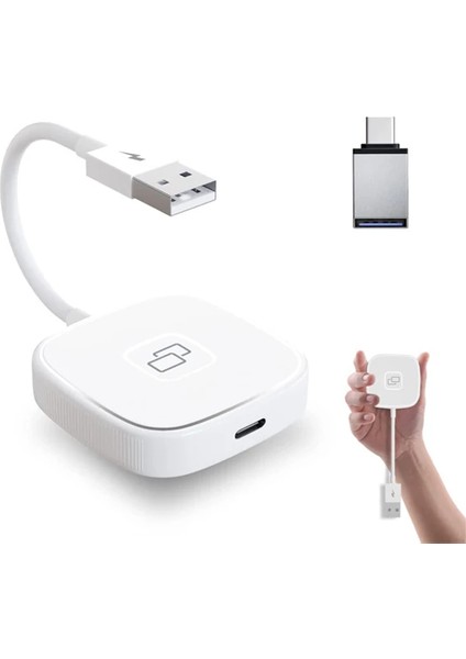 Apple iPhone Usb+Lightning Carplay Mirror Adaptör Çevirici -Youtube Netflix Tiktok Video YANSITICI-(5775)