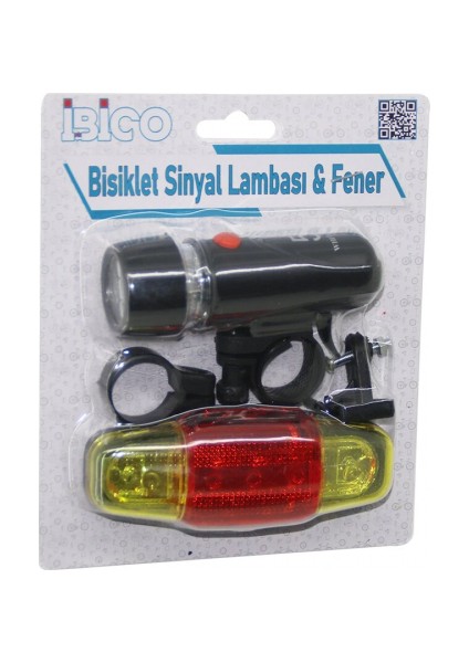 2in1 Bisiklet Feneri Sinyalli Lamba Pilli (5324)