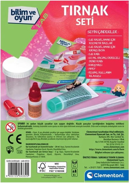 Bfs 64332 Bilim ve Oyun - Tırnak Seti +7 Yaş modelleri