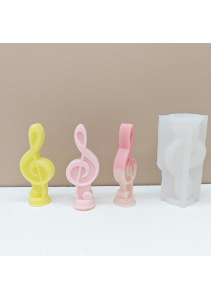 Sol Anahtarı Müzik Figür Silikon Mum Kalıbı Epoksi Reçine Taş Tozu Mum Kek Pasta Süsleme Kalıp