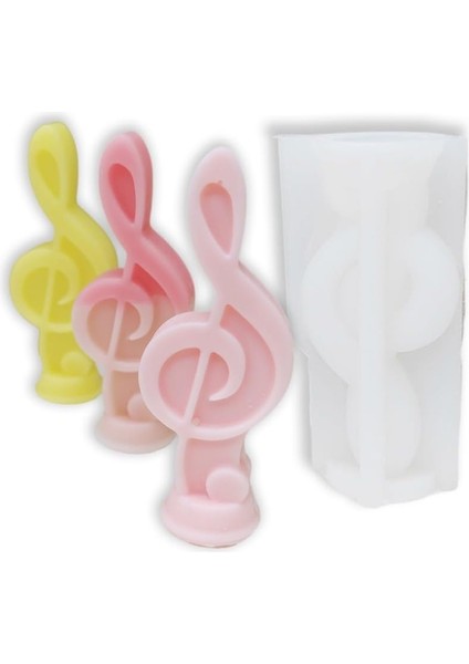 Sol Anahtarı Müzik Figür Silikon Mum Kalıbı Epoksi Reçine Taş Tozu Mum Kek Pasta Süsleme Kalıp