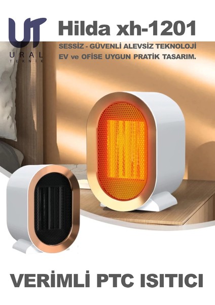 Masaüstü Isıtıcı 1200W Fanlı Hızlı Seramik Ptc Güvenli Hava Isıtıcı Ev Ofis Okul Banyo