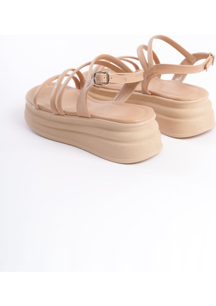 Natalıe Ince Tokalı Şerit Detaylı Ortopedik Taban Kadın Sandalet Ctt - Ten fırsatları