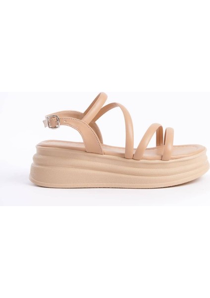 Natalıe Ince Tokalı Şerit Detaylı Ortopedik Taban Kadın Sandalet Ctt - Ten indirimleri