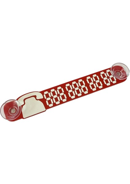 Araç Cam Önü Telefon Numaratörü Park Tel Pleksi Kırmızı Beyaz