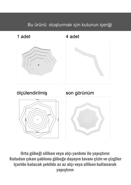 Lamba Tavan Göbeği DUZ-4K-MODEL-16-GEN-91CM-DIŞ Çitalı Beyaz modelleri