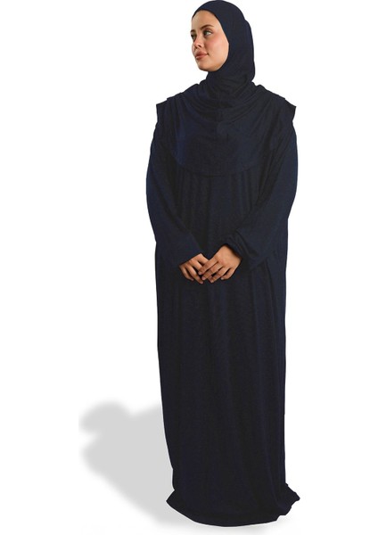 Lacivert Tek Parça Namaz Elbisesi Viskon Düz 2503_02 fiyatları