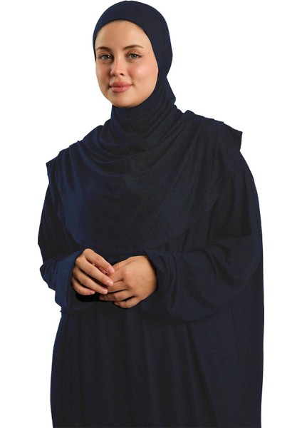 Lacivert Tek Parça Namaz Elbisesi Viskon Düz 2503_02 fırsatları