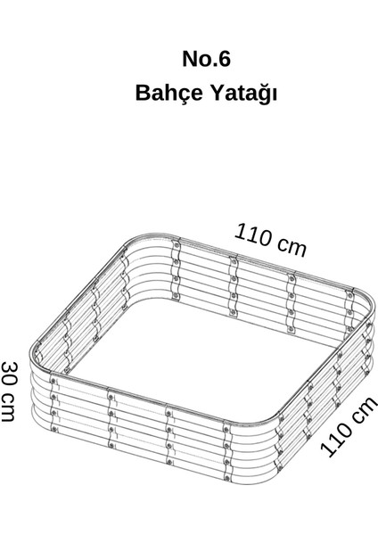 Modüler Yükseltilmiş Bahçe Yatağı Yükseltilmiş Sebze Yatağı No:6 (110X110) Gri