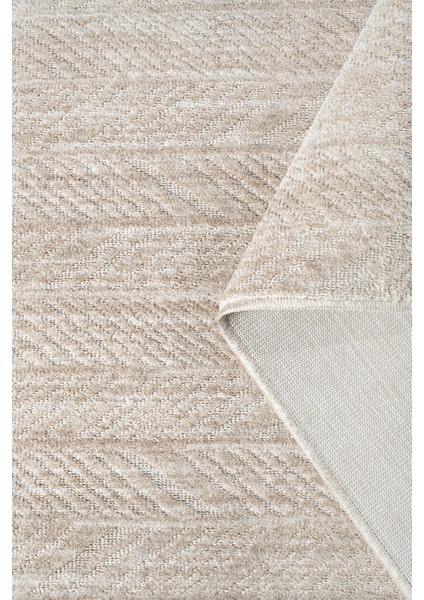 Yalın Modern Dokuma Halı Kaymaz Tabanlı Yıkanabilir Salon ve Oturma Odası Halısı 5577 Bej