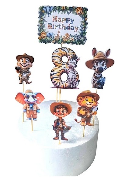 Safari Pasta Süsü 8 Yaş | Safari Doğum Günü Konsepti | Safari Hayvanlari Temali Doğum Günü