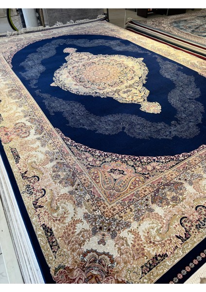 Ottoman 1007M Premium Milyonpoint Üstkalite Lacivert Göbekli Klasik Iran Halısı Avangard Salonhalısı fiyatları