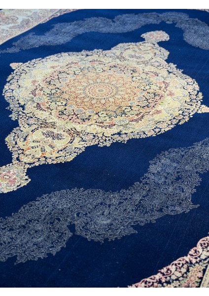 Ottoman 1007M Premium Milyonpoint Üstkalite Lacivert Göbekli Klasik Iran Halısı Avangard Salonhalısı indirimleri