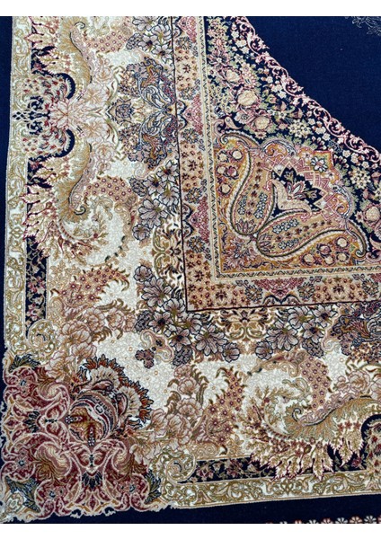 Ottoman 1007M Premium Milyonpoint Üstkalite Lacivert Göbekli Klasik Iran Halısı Avangard Salonhalısı