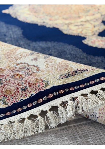 Ottoman 1007M Premium Milyonpoint Üstkalite Lacivert Göbekli Klasik Iran Halısı Avangard Salonhalısı